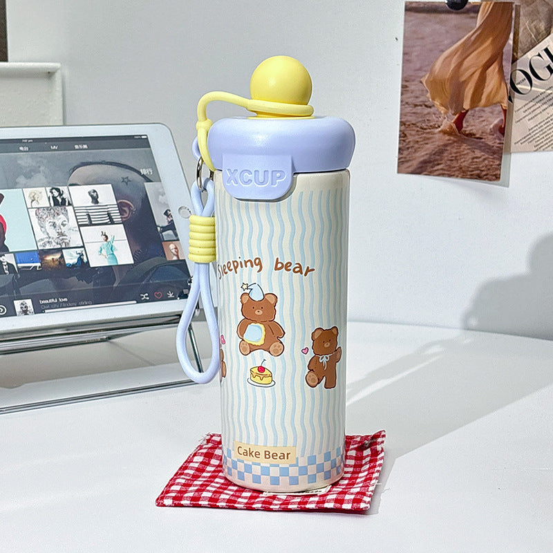 Portable tea lid stainless steel tea water separation thermos cup large capacity three-drink straw cup for men and women students wholesale personalized