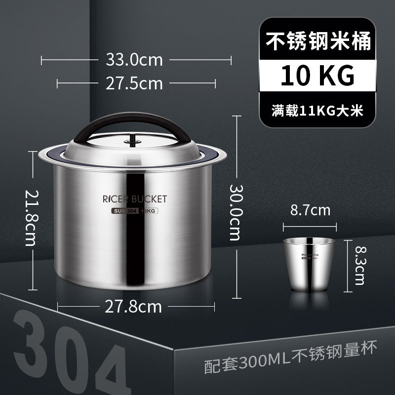 One piece of rice bucket box will be sent on behalf of 304 stainless steel negative pressure large-capacity household insect-proof rice tank, moisture-proof and fresh-keeping grain storage.
