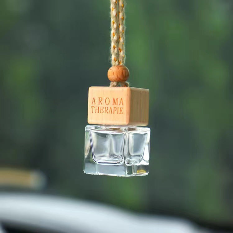 8ml car air freshener empty bottle - square cap, interior car ornament, decorative glass perfume bottle, essential oil dispensing bottle
