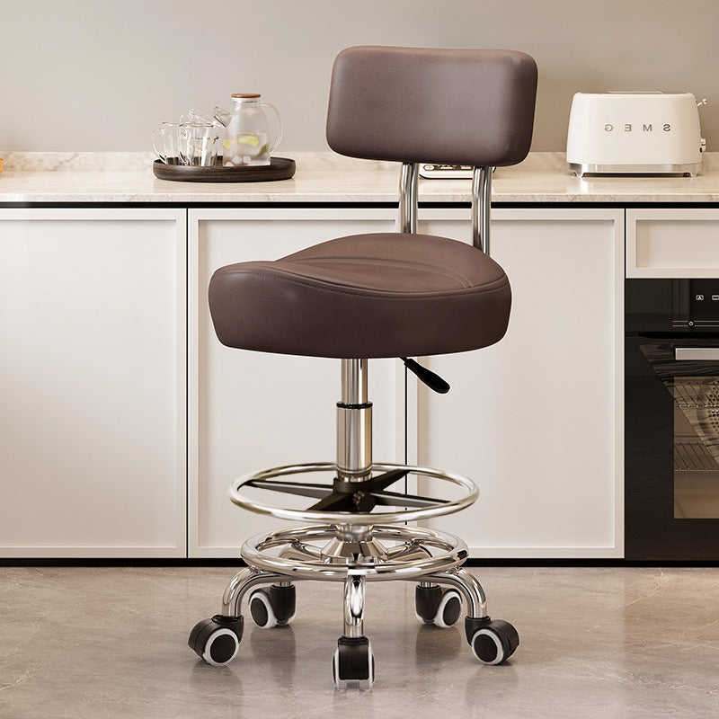 Saddle Chair Kitchen Cooking Chair Front Desk Cashier High Stool Universal Wheel Lifting Chair Beauty Barber Stool