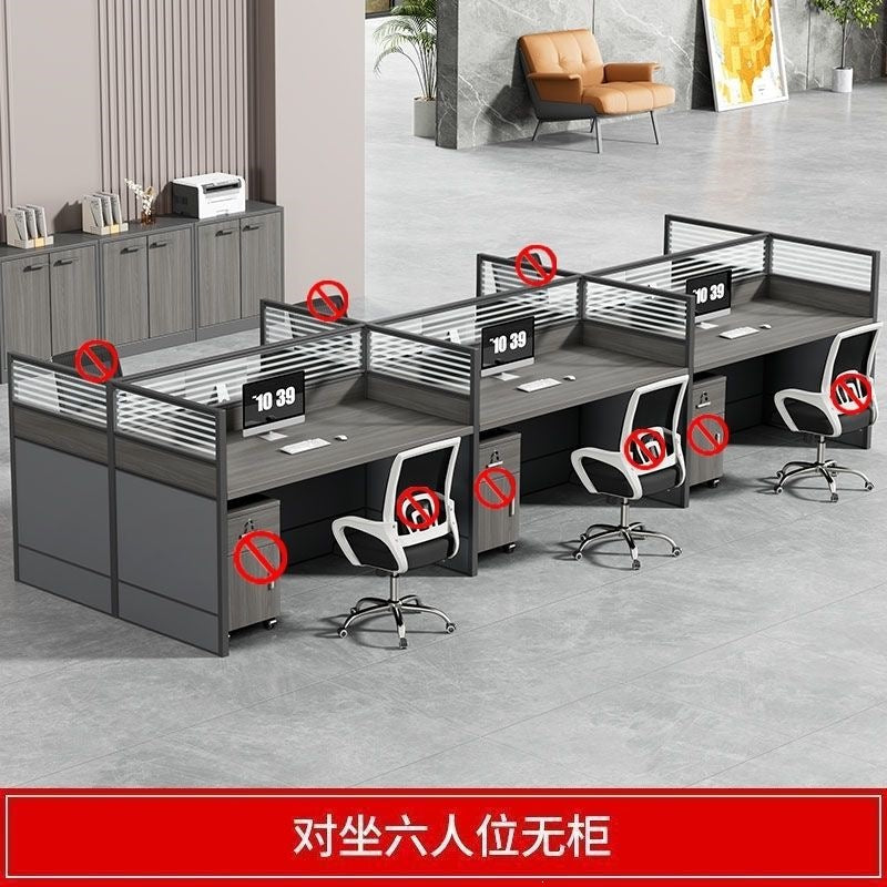 Office desk and chair set, staff workstation, desk, single/double desk, partitioned desk, soundproof desk - clearance sale