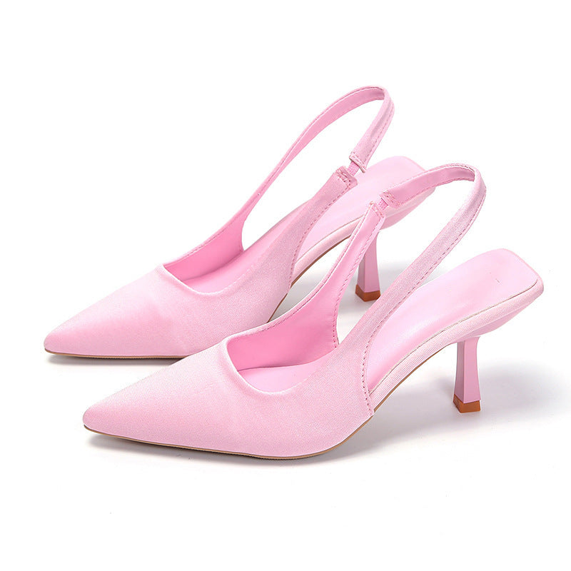 Fashionplus size high-heeled sandals with toe-cap and back strap new arrivalflats pointed toe flatsfashion stiletto high heels