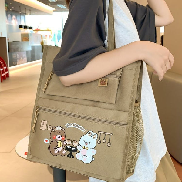 Wholesale new summer vacation make-up bag, student file bag, oblique span, portable junior high school student backpack