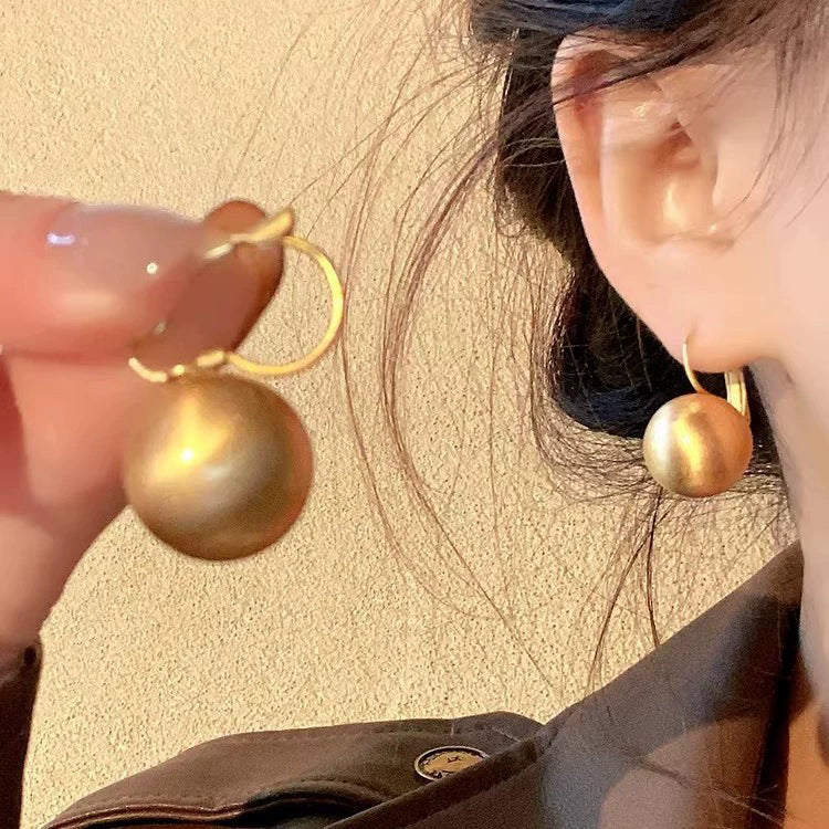 925 silver needle hong kong style retro metal earrings for women classy geometric plain hoop earrings easiest for match exaggerated work clothing earrings