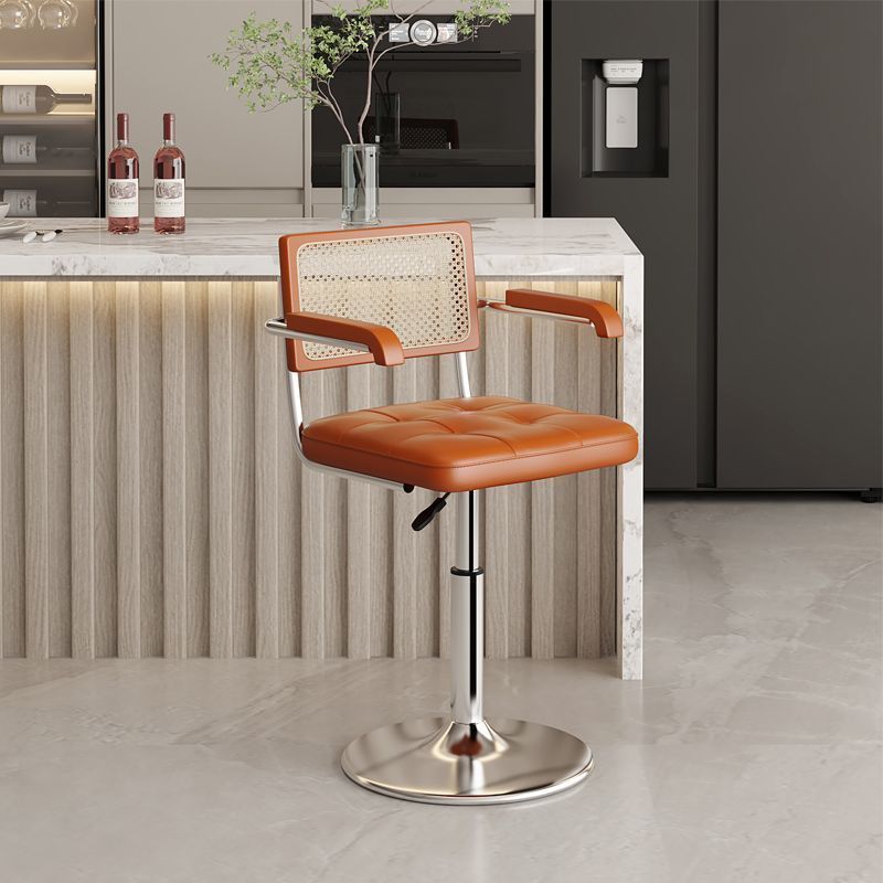 Medieval style bar chair high stool for homeadjustable rattan back chair bar front desk cashier rotate bar stool