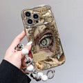 Suitable for iphone 16 retro oil painting eyes mobile phone case apple 17 artistic niche design anti-fall soft case 13