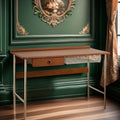 Solid wood desk - retro, compact, light luxury - home study, workstation, minimalist japanese style computer desk, office study table
