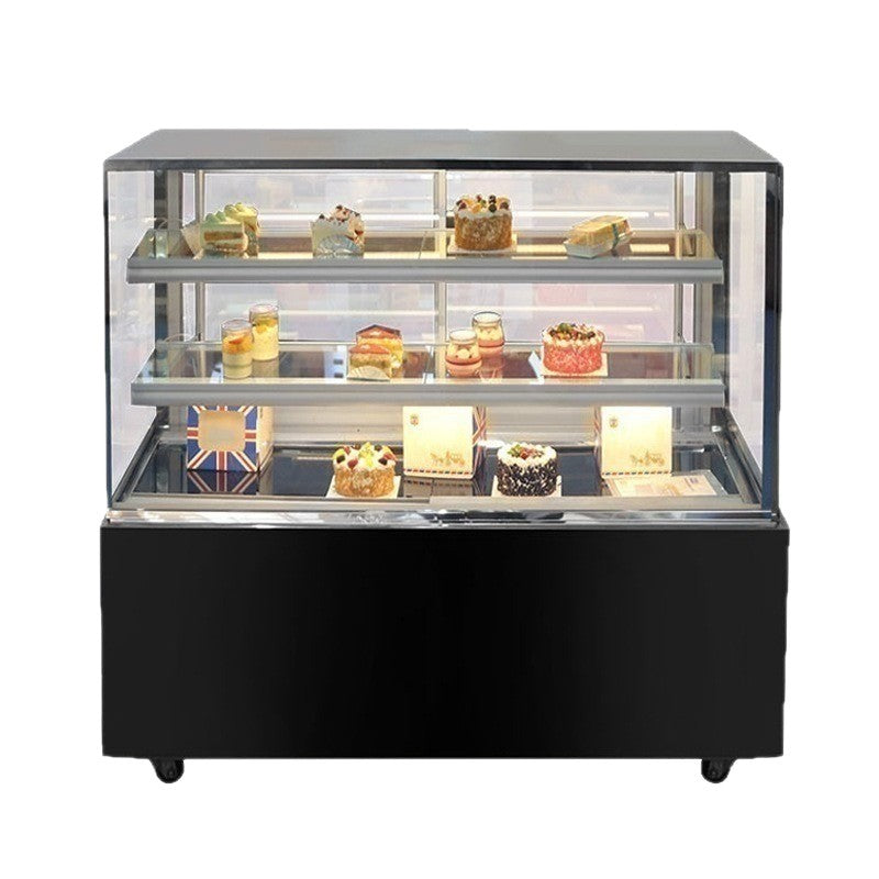 Air-cooled cake display case, glass refrigerated showcase, pastry display cabinet, western dessert refrigerated counter
