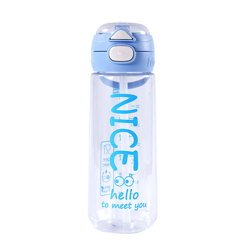 Summer travel double drink plastic water bottle with straw, high-value sports water bottle for men, women, students, and children - wholesale