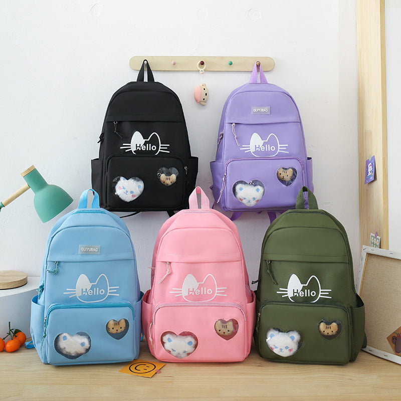Primary school schoolbag wholesale Korean version fashion cartoon primary and secondary school backpack portable large capacity junior high school backpack