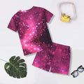 Export factory flame retardant girl girl home wear digital print butterfly fly 2 short sleeve shorts suitsweetcute