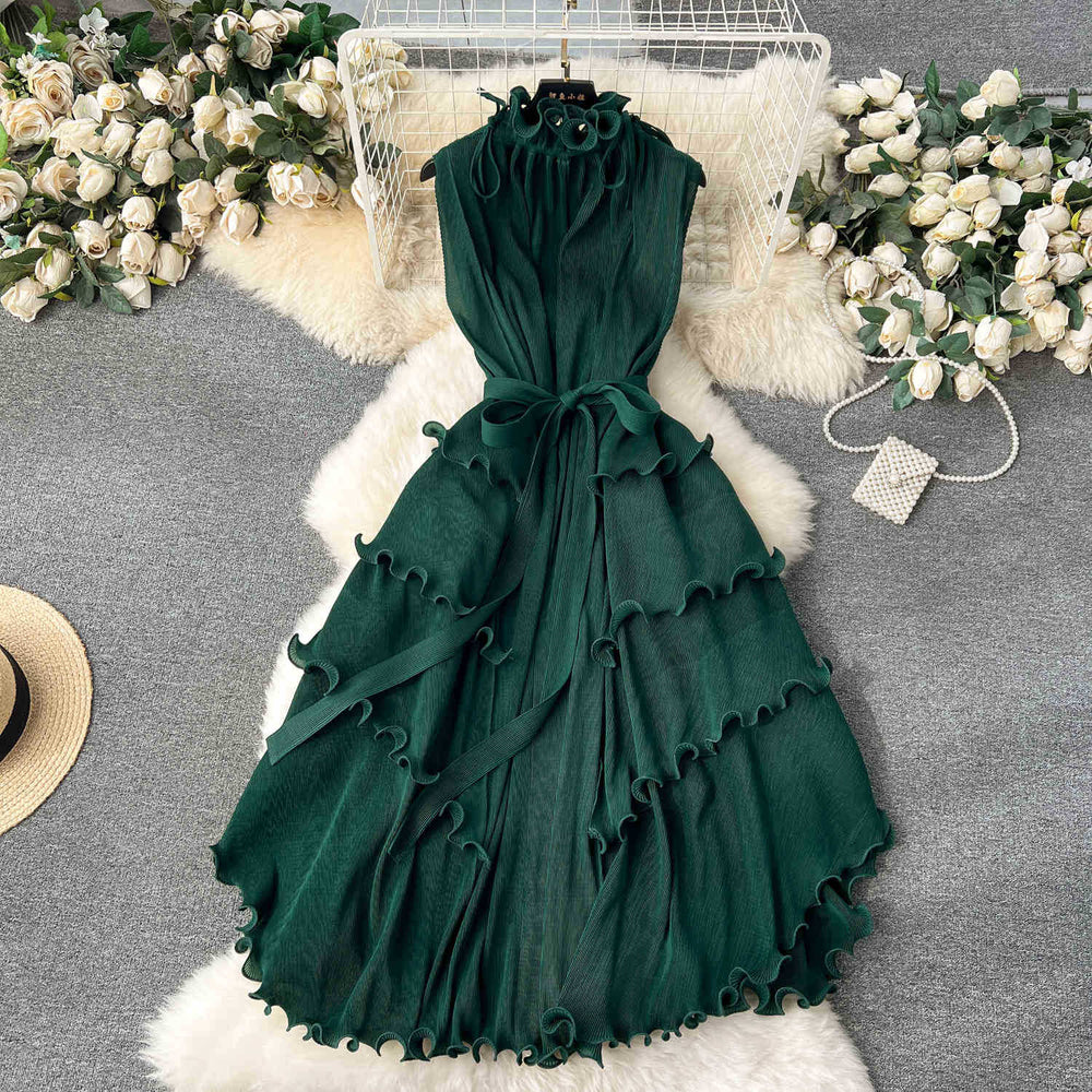 export elegance miyake pleated dress skirt pleated long heavy industry pleated classy exquisite dress for women