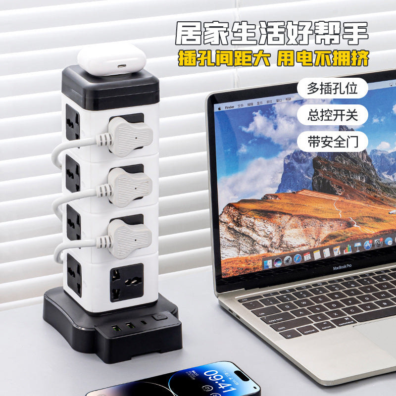 Hong kong version british standard plug strip american standard european standard british standard drag plug-in board international neutral socket vertical wireless charging plug-in board