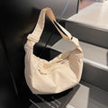 Large capacity fashion casual canvas bag women's versatile minimalist solid color student school crossbody bag lightweight shoulder bag