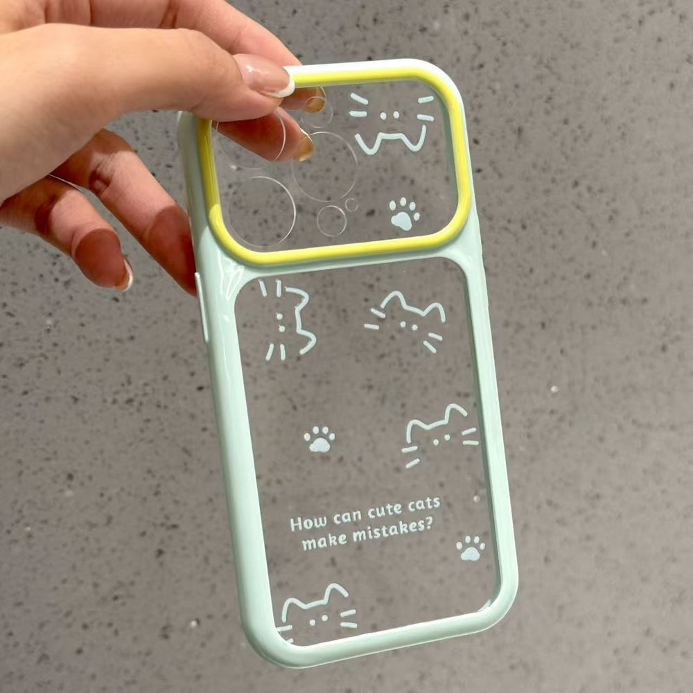 Suitable for apple 17promax mobile phone case dopamine color contrasting lines kitten paw print iphone18 starry sky case
