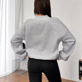v-neck beaded letter sweatshirt women's loose lazy style pullover shirt fashion stylecasualeasiest for matchtops