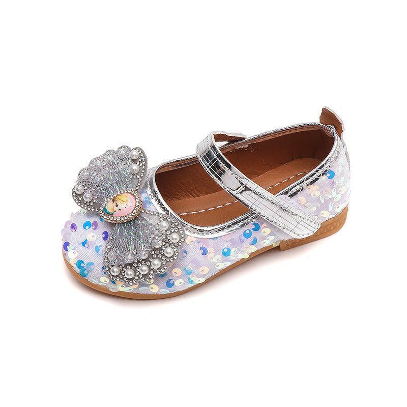 Princess shoes  new girls' soft sole leather shoes children's shoes baby runway performance small single shoes korean style