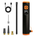Wireless car tire inflator pump - portable battery-powered air compressor for cars, electric vehicles, and motorcycles with emergency lighting