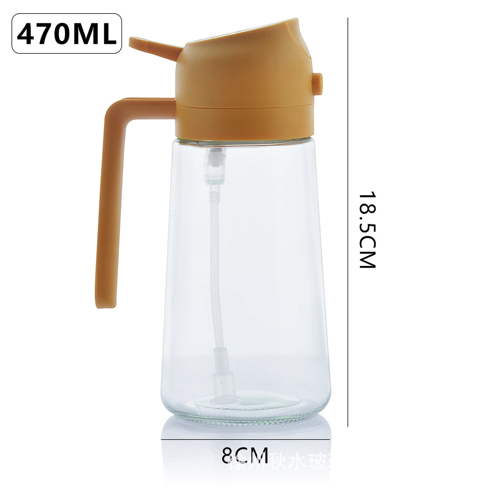 For homespray and pour two-in-one oil pot two-in-one kitchen for homespray atomized oil bottle automatic opening and closing oil pot