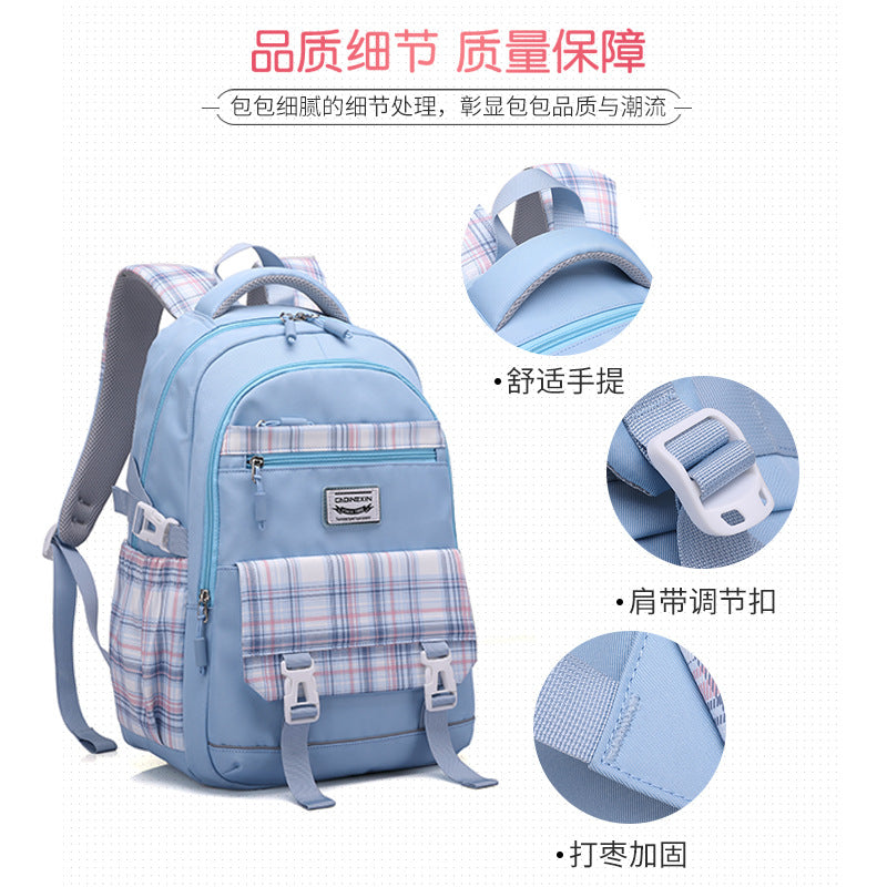 New junior high school student schoolbag, student backpack, large capacity backpack, high school student, middle school student schoolbag, high value and dirt resistance