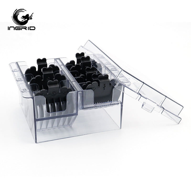 Haircut limit comb storage box 8-grid caliper storage box complete set, electric push-cut storage box, fader 8-grid storage rack