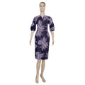 African women's plus size half-open collar dress - leopard print bodycon pencil skirt - available on  &