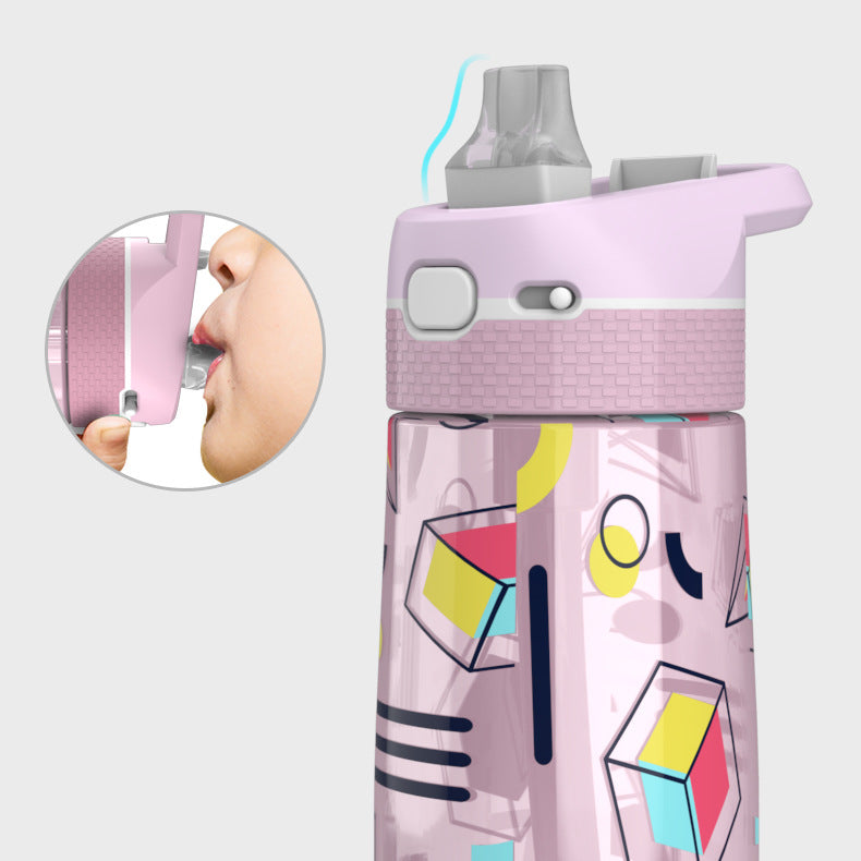 Kids' plastic portable water bottle - student outdoor fitness cup - sports water bottle - drinking tool - wholesale