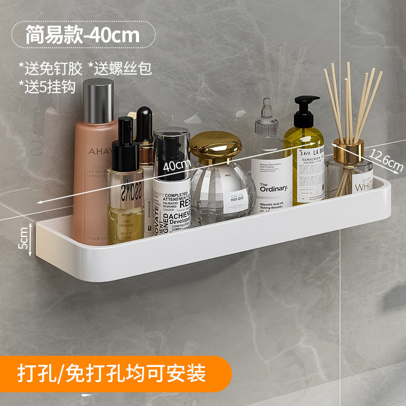 White Toilet Shelf Bathroom Space Aluminum Mirror Front Rack Toilet Wash Table Towel Rack Storage No punching