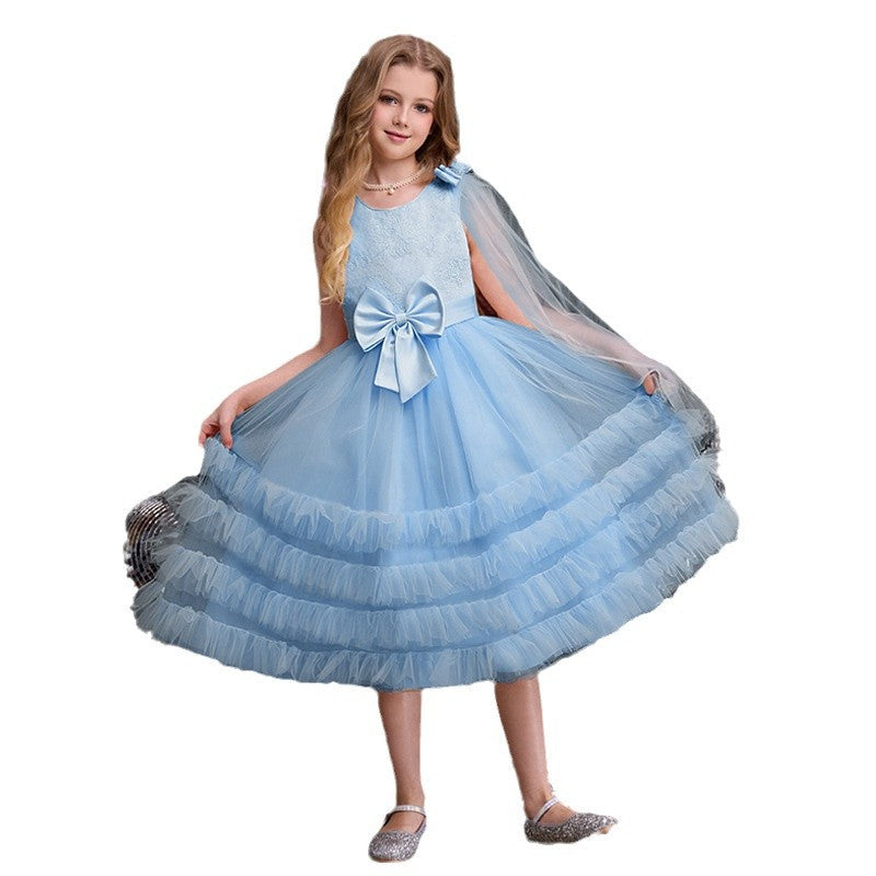 European and american cross-border girls' dresses: mesh vest cake skirt, high-end tutu dress, custom girl's dresses