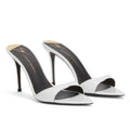 Export white pointed toe open toe thin heel high heel slippers slip-on cross-border fashion half drag outweareasiest for matchfashion style