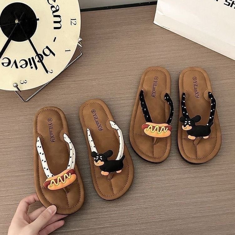 Cartoon cute outerwear flip flops women's summer internet celebrity ins best selling soft beach non-slip women's flip flops