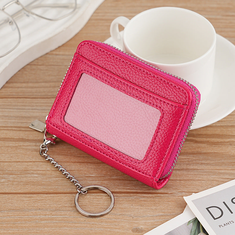 popular multi-color zipper credit card bag RFID wallet women's small card holder  organ card bag