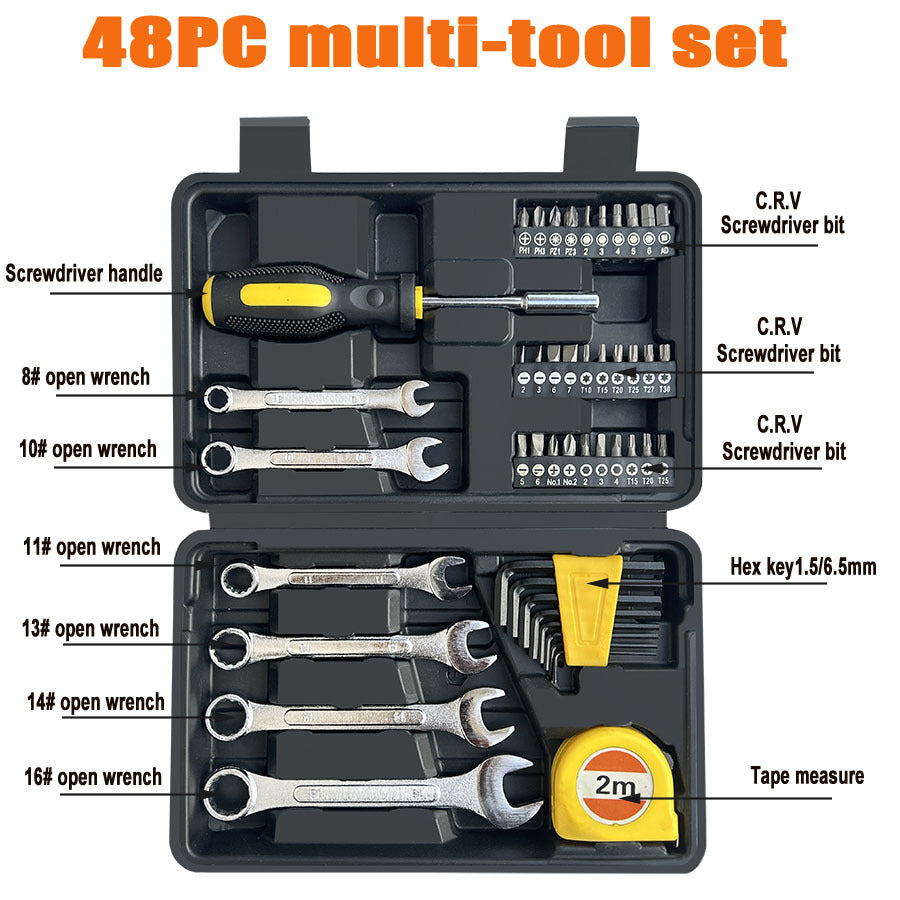 Household multi-functional toolbox set Hardware tools Daquan Woodworking combination set Auto repair , popular