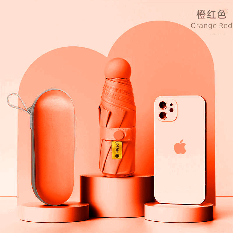 50% off umbrella for both sunny and rainy days, women's sun umbrella, sun protection and uv protection capsule umbrella, foldable mini sunshade umbrella, personalized