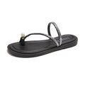Summer new arrivals: french-inspired flat sandals for casual getaways - stunning, ethereal style, women's outdoor fashion slides with rhinestone accents
