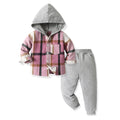 New arrival cross-border children's plaidshirtlong sleeves hoodie cotton boys spring suit boys spring children's clothing
