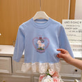 Springnew arrivalgirlk-style bottom sweatshirt baby girl kidsoutwear cartoon t-shirtlong sleevestops children's clothing