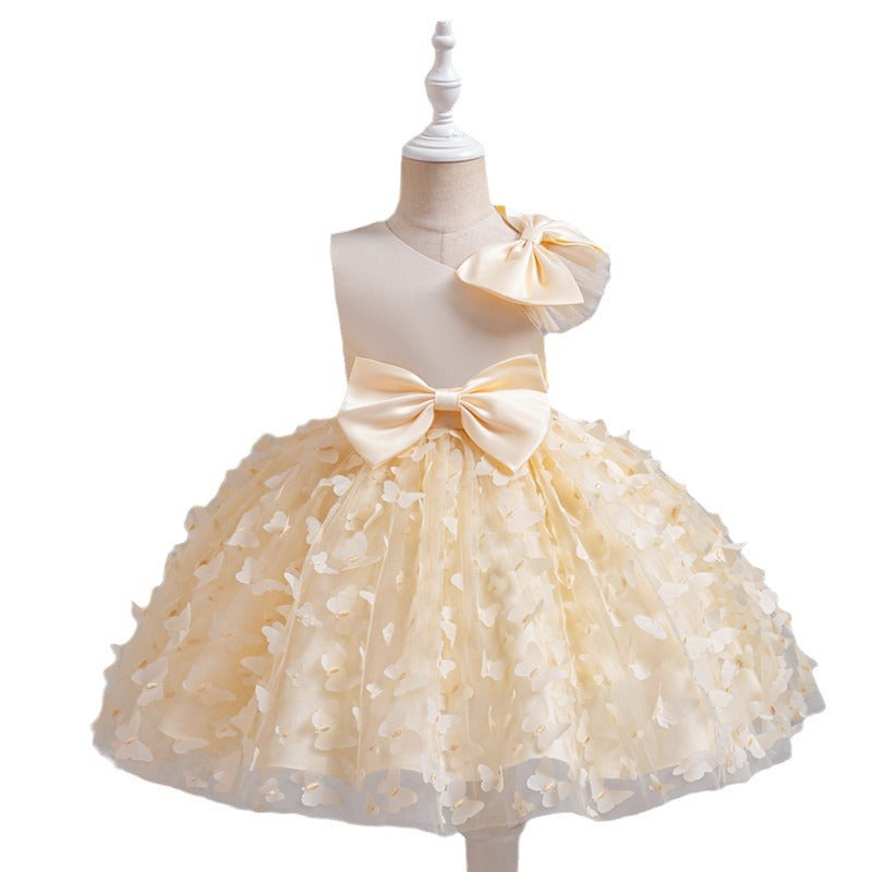 Amazon's new children's clothing skirt butterfly children's dress puffy mesh princess dress little girl model catwalk dress