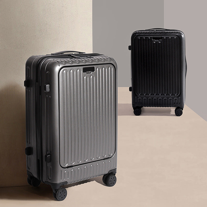 New suitcase 24-inch anti-drop trolley case 20-inch boarding case with front opening, suitcase universal wheel password case