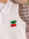 Kids clothing cross-border  fashion children's clothing new arrival kids white vest pink skirt
