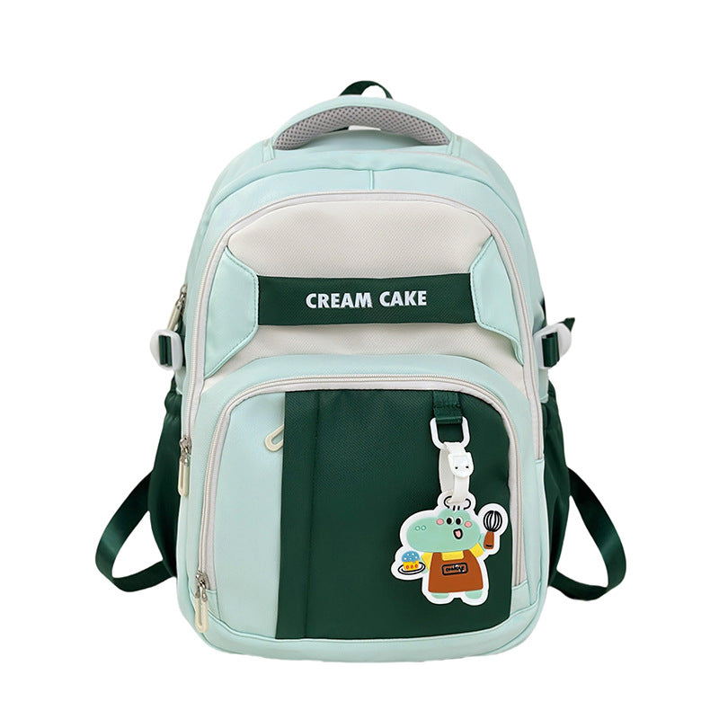 Backpack Women's 2025 New High-value Large-capacity Casual Backpack Trendy Fashion Lightweight Cartoon Bear School Bag