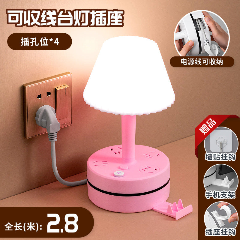 Collapsible power strip with integrated usb charging and eye-care desk lamp - perfect for home, office, or dorm room