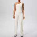 new cloud-like slimming peach hip yoga set - asymmetrical one-shoulder workout top & leggings - casual running & fitness outfit