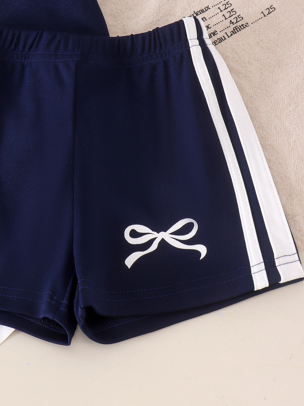 Kids clothing cross-border exportfall and winternew arrival children's blue t-shirt+shorts baby children's clothing