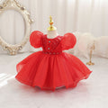 New arrival: girls' export-grade formal dress - bubble sleeve wedding gown, princess dress, birthday party dress, kids' dress