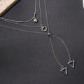 Silver love necklace wholesale new cross-border jewelry niche accessible luxury geometric diamond pendant women's multi-layered sweater chain