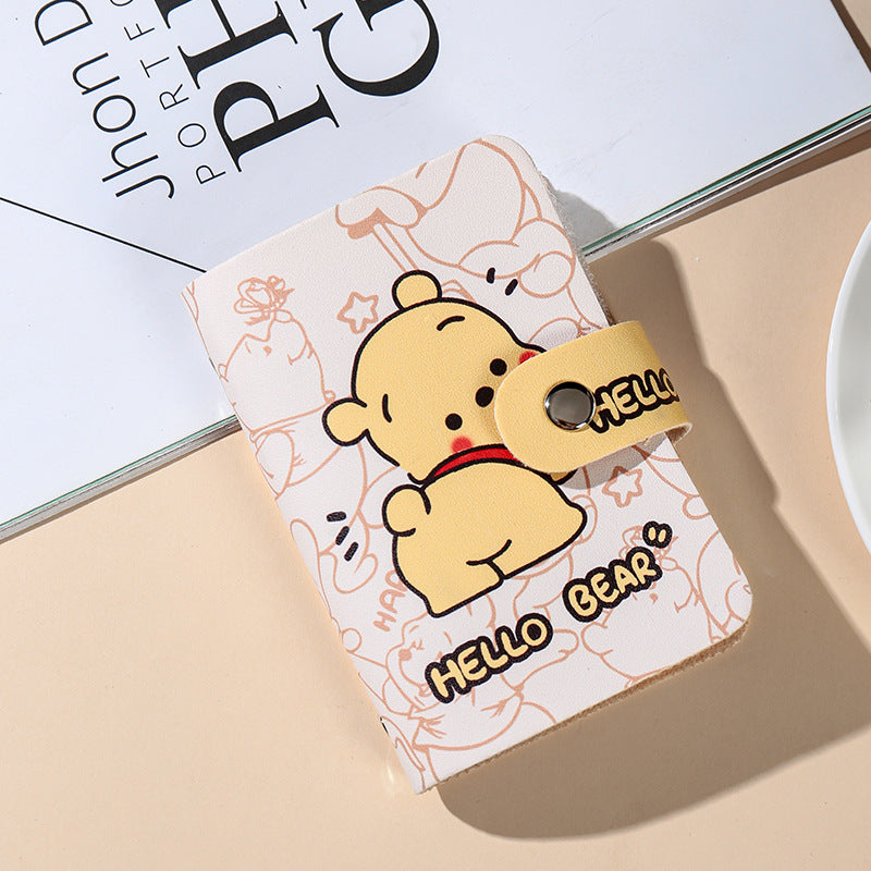 Puppy cartoon card bag, women's personality ultra-thin, portable, compact, anti-degaussing certificate card holder, transparent bank card protection