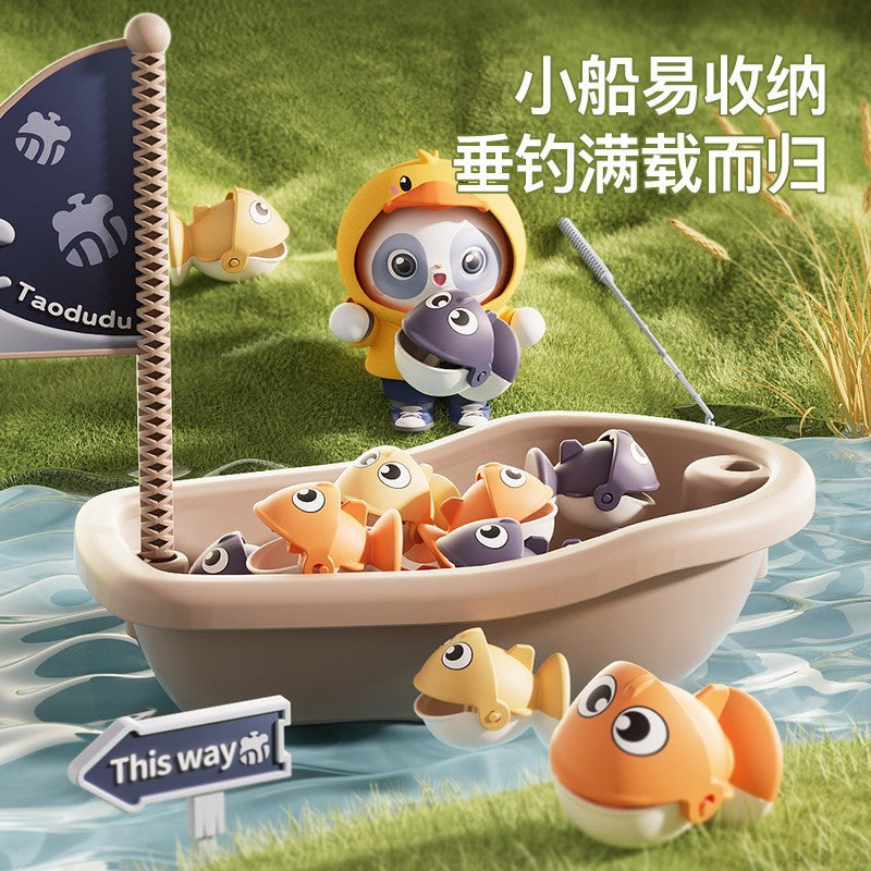 Kids electric magnetic fishing toy board game fishing platform fish pond fishing rod fishing puzzle family boy girl toy