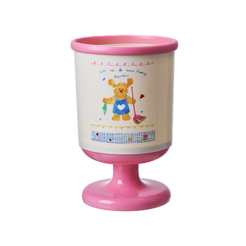 Cute and stylish tall trash can for home use. new model with a spring-loaded lid, perfect for bedrooms, living rooms, and bathrooms. large capacity waste paper basket