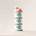 Portable formula dispenser - multi-layer, side-opening food storage container for baby formula - portable, airtight, and detachable storage canisters